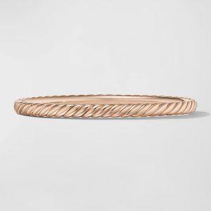 Sculpted Cable Bracelet in 18K Rose Gold, 4.5mm, Size M- sku221390149