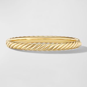 Sculpted Cable Bracelet in 18K Gold, 6mm, Size M- sku221390152