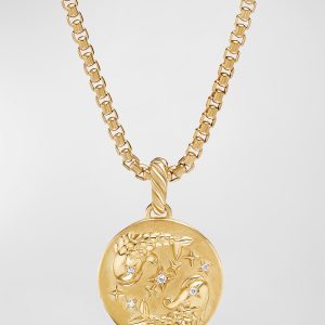 Amulet with Diamonds in 18K Gold, 28.7mm- sku223040162