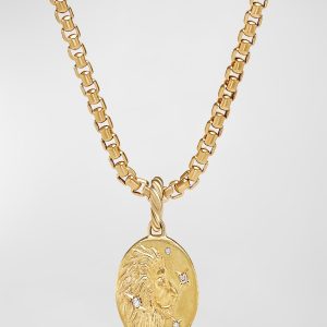 Amulet with Diamonds in 18K Gold, 28.7mm- sku223050246