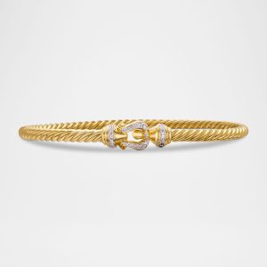 Buckle Bracelet with Diamonds in 18K Gold, 3.5mm- sku223050317