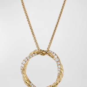 Petite Infinity Pendant Necklace with Diamonds in 18K Gold, 18mm, 17"L- sku223040305