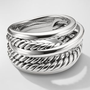 Crossover Ring in Silver, 14.7mm, Size 9.5- sku223050403