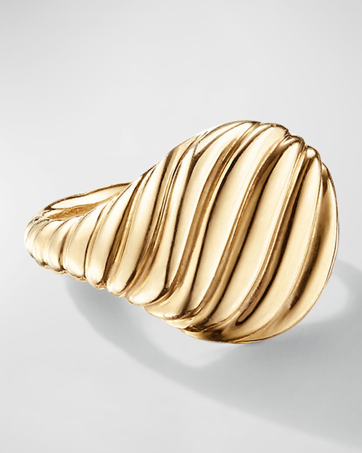Sculpted Cable Pinky Ring in 18K Gold, 13mm, Size 3.5- sku211791644