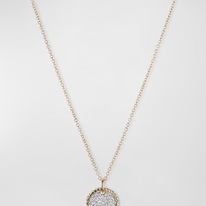 Cable Collectibles Pave Charm Necklace with Diamonds in 18k Gold- sku167782463