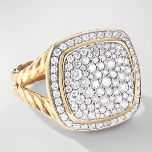 14mm Albion Ring with Diamonds in 18k Gold, Size 7- sku194814036
