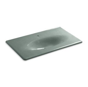 Iron/Impressions® 37" Enameled cast iron vanity top with integrated oval sink - K-3051-1-FT