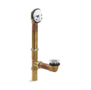 Swiftflo 1-1/2" adjustable drain, 17-gauge brass, for 14" to 16" baths - K-11660-CP