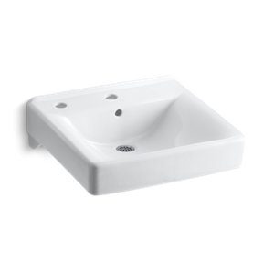 Soho® 20" x 18" wall-mount/concealed arm carrier bathroom sink left-hand soap dispenser hole - K-2084-L-0