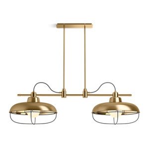Modern Farm Two-light linear chandelier - K-23661-CH02-BGL
