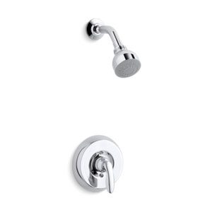 Coralais® Rite-Temp® shower valve trim with lever handle and 2.5 gpm showerhead - K-TS15611-4-CP