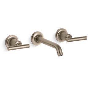 Purist® Widespread wall-mount bathroom sink faucet trim with lever handles, 1.2 gpm - K-T14413-4-BV
