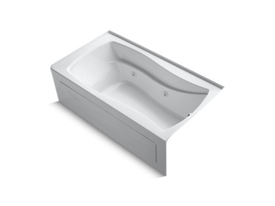 Mariposa® 66" x 36" alcove whirlpool with integral apron, integral flange and right-hand drain - K-1224-RA-0