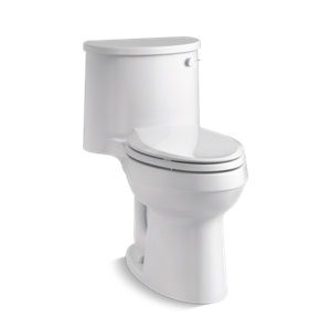 Adair® Comfort Height® One-piece elongated chair height 1.28 gpf chair-height toilet with right-hand trip lever, and Quiet-Close seat - K-3946-RA-0