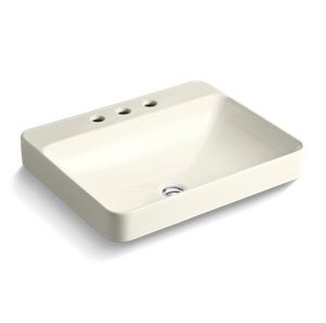 Vox® Rectangle Vessel bathroom sink with widespread faucet holes - K-2660-8-96