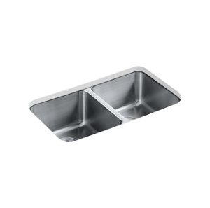 Undertone® Preserve® 31-1/2" x 18" x 9-3/4" undermount double-equal bowl kitchen sink - K-3171-HCF-NA