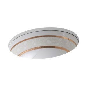 Flight of Fancy with Gold Caxton® Oval Undermount bathroom sink - K-14218-FG-0