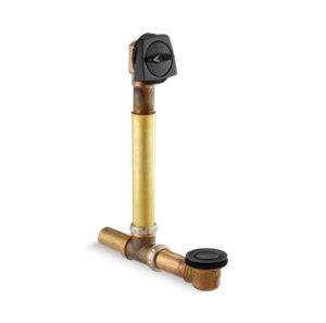 Clearflo 1-1/2" adjustable pop-up drain with above- or through-the-floor installations for 17"-24" deep baths - K-7161-AF-BKB