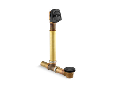 Clearflo 1-1/2" adjustable pop-up drain with above- or through-the-floor installations for 17"-24" deep baths - K-7161-AF-BKB