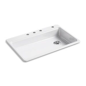 Riverby® 33" top-mount single-bowl kitchen sink - K-8689-4-0