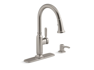 Ealing® Pull-down kitchen sink faucet with soap/lotion dispenser - K-R28703-SD-VS