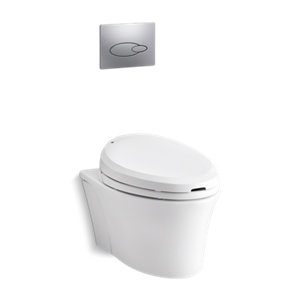 Veil® Wall-hung elongated toilet bowl with hidden cord capability - K-6300-0