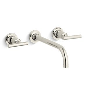 Purist® Widespread wall-mount bathroom sink faucet trim with lever handles, 1.2 gpm - K-T14414-4-SN