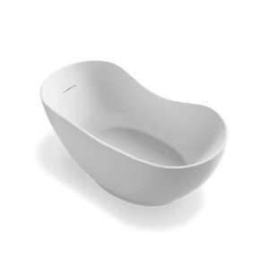 Abrazo® 66" x 31-1/2" freestanding bath with center toe-tap drain - K-1800-HW1
