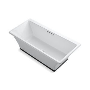 Rêve® 66-15/16" x 31-1/2" freestanding bath with Float installation and Brilliant Ash base without jet trim - K-819-F63-0