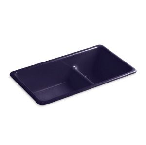 Iron/Tones® 33" x 18-3/4" x 9-5/8" Smart Divide® top-mount/undermount large/medium kitchen sink - K-6625-DGB