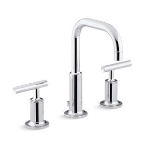 Purist® Widespread bathroom sink faucet with lever handles, 1.2 gpm - K-14406-4-CP