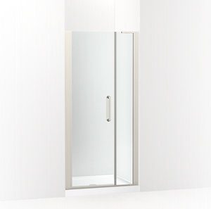 Cursiva Pivot shower door, 71-5/8" H x 33 - 35-1/2" W, with 5/16" thick Crystal Clear glass - K-707629-8L-BNK