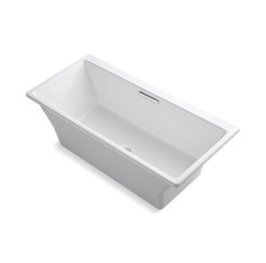 Rêve® 66-15/16" x 31-1/2" freestanding bath with Brilliant Blanc base - K-819-F62-0