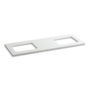 Solid/Expressions® 61" vanity top with double Verticyl® rectangular cutout - K-5461-S33