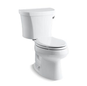 Wellworth® Two-piece elongated 1.28 gpf toilet with right-hand trip lever, tank cover locks and 14" rough-in - K-3948-TR-0