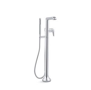 Tempered® Floor-mount bath filler trim with handshower - K-T22025-4-CP