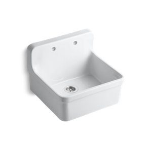 Gilford 24" x 22" x 17-1/2" wall-mount/top-mount single-bowl kitchen sink - K-12701-0