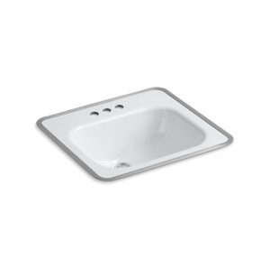 Tahoe® Drop-in bathroom sink for use with metal frame - K-2890-4-0