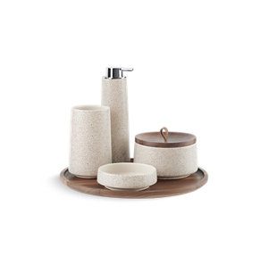 Bente® Five-piece countertop accessory set, Oyster Pearl - K-29590-SSP-HDN