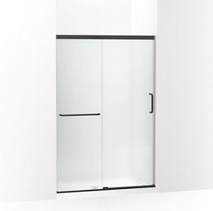 Elate Sliding shower door, 70-1/2" H x 44-1/4 - 47-5/8" W, with 1/4" thick Frosted glass - K-707606-6D3-BL