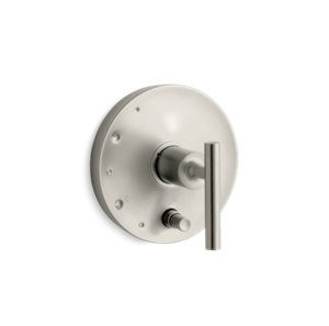 Purist® Rite-Temp® valve trim with push-button diverter and lever handle - K-T14501-4-BN