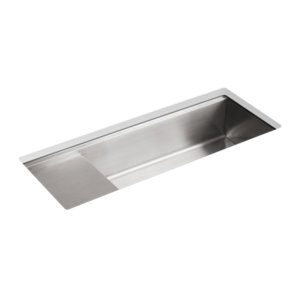 Stages 45" x 18-1/2" x 9-13/16" undermount single-bowl workstation kitchen sink with wet surface area - K-3761-NA