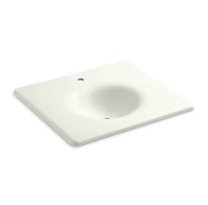 Iron/Impressions® 25" Enameled cast iron vanity top with integrated round sink - K-3048-1-NY