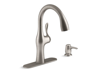 Alma® Pull-down kitchen faucet with soap/lotion dispenser - K-R45350-SD-VS