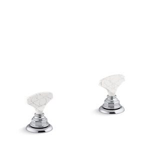 Artifacts® Howlite T-handle bathroom sink faucet handles - K-98068-6HWL-CP
