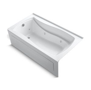 Mariposa® 66" x 35-7/8" alcove whirlpool with integral apron, integral flange, left-hand drain and heater - K-1224-HL-0