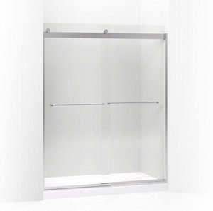 Levity® 74" H sliding shower door with 1/4" - thick glass - K-706015-L-SH