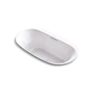 Underscore® Oval 65-1/2" x 35-5/8" drop-in VibrAcoustic® bath with Bask® heated surface - K-5716-VBW-0
