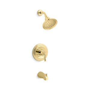 Devonshire® Rite-Temp® bath and shower trim with slip-fit spout and 1.75 gpm showerhead - K-TS395-4SG-PB