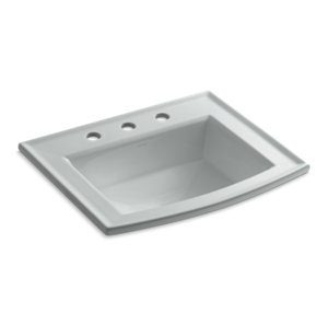 Archer® Drop-in bathroom sink with 8" widespread faucet holes - K-2356-8-95